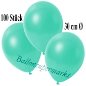 Deko-Luftballons Metallic Aquamarin, 100 Stück