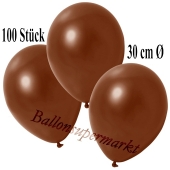 Deko-Luftballons Metallic Braun, 100 Stück