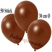 Deko-Luftballons Metallic Braun, 50 Stück