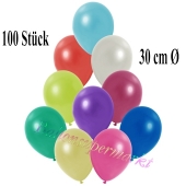 Deko-Luftballons Metallic Bunt gemischt, 100 Stück