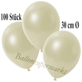 Deko-Luftballons Metallic Elfenbein, 100 Stück