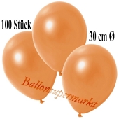 Deko-Luftballons Metallic Orange, 100 Stück