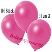 Deko-Luftballons Metallic Pink, 100 Stück