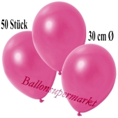 Deko-Luftballons Metallic Pink, 50 Stück