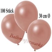 Deko-Luftballons Metallic Roségold, 100 Stück