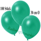 Deko-Luftballons Metallic Türkisgrün, 100 Stück