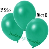 Deko-Luftballons Metallic Türkisgrün, 25 Stück