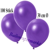 Deko-Luftballons Metallic Violett, 100 Stück