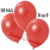 Deko-Luftballons Metallic Warmrot, 100 Stück