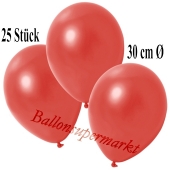 Deko-Luftballons Metallic Warmrot, 25 Stück