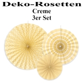 Deko-Rosetten, Cremefarben, 3 Stück-Set