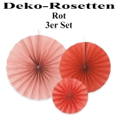 Deko-Rosetten, Rot, 3 Stück-Set