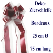 Schleife, Deko-Schleife, Zierschleife, 25 cm groß, Bordeaux