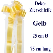 Schleife, Deko-Schleife, Zierschleife, 25 cm groß, Gelb