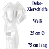 Schleife, Deko-Schleife, Zierschleife, 25 cm groß, Weiß