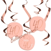 Deko-Wirbler zum 40. Geburtstag, Elegant Lush Blush 40