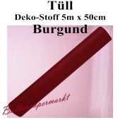 Tüll Deko-Stoff, Burgund, 5 Meter x 50 cm