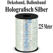 Zierband, Luftballonband, Silber, holografisch