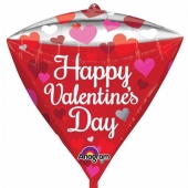 Happy Valentines Day, Luftballon aus Folie, diamondz inklusive Helium