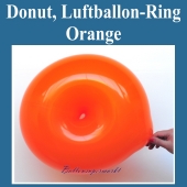 Ring-Luftballon, orange, Ringballon, Latexballon in Ringform zur Ballondekoration