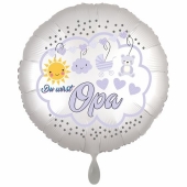Du wirst Opa, Luftballon aus Folie, 43 cm, Satine de Luxe, weiß