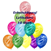 Motiv-Luftballons Entschuldigung, bunt gemischt, 10 Stueck