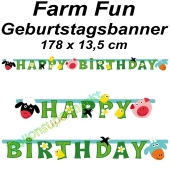 Kindergeburtstagsbanner Farm Fun