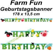 Kindergeburtstagsbanner Farm Fun