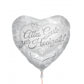 Luftballon aus Folie, Folienballon Herz, Alles Gute zur Hochzeit