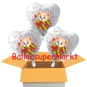 Luftballons aus Folie, Happy Birthday Bärchen, 3 Stueck