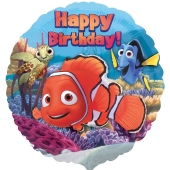 Happy Birthday Nemo Luftballon mit Helium Ballongas zum Kindergeburtstag