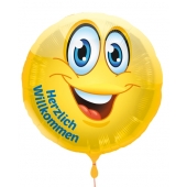 Herzlich Willkommen , Luftballon aus Folie mit Ballongas