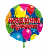 Herzlichen Glückwunsch , Luftballon aus Folie mit Ballongas