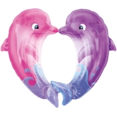 Luftballon kuessende Delfine in Herzform