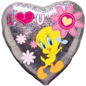 Luftballon aus Folie, Tweety Love You Forever, inklusive Helium-Ballongas