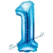 Luftballon Zahl 1, blau, 35 cm