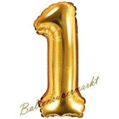 Luftballon Zahl 1, gold, 35 cm