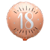 Luftballon aus Folie mit Helium, Rosegold 18, zum 18. Geburtstag und Jubiläum