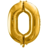 Luftballon Zahl 0, gold, 86 cm