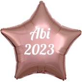 Luftballon Stern Abi 2023, roségold-weiß