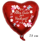 Großer Luftballon, Alles Gute zur Hochzeit Blumenranken,71 cm