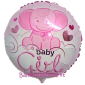 Baby Girl Elefant Luftballon aus Folie mit Helium