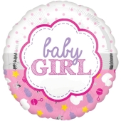 Baby Girl Muschel, Luftballon aus Folie mit Helium