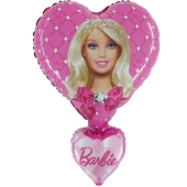 Barbie mit Diadem, Luftballon aus Folie mit Ballongas