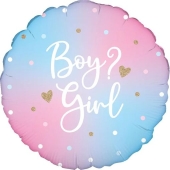 Boy or Girl Luftballon zur Gender Reveal Party, Luftballon aus Folie ohne Helium