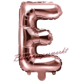 Luftballon Buchstabe E, roségold, 35 cm