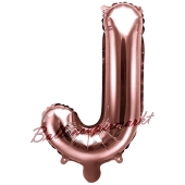 Luftballon Buchstabe J, roségold, 35 cm