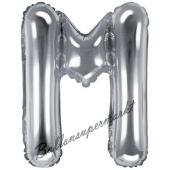 Luftballon Buchstabe M, silber, 35 cm