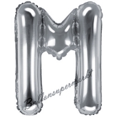 Luftballon Buchstabe M, silber, 35 cm