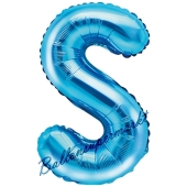 Luftballon Buchstabe S, blau, 35 cm